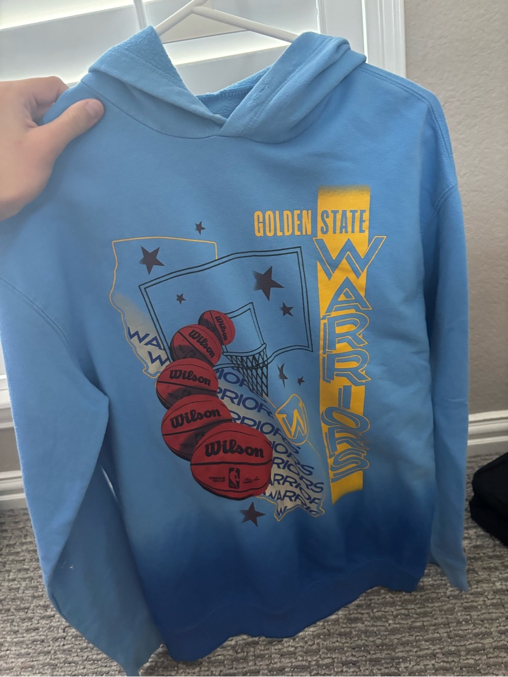 NBA Light Blue Hooded Pullover with Yellow Accent